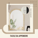 Specchio da Parete ad Arco 60x2x90 cm Cornice Effetto Pietra in Polistirene Beige      
