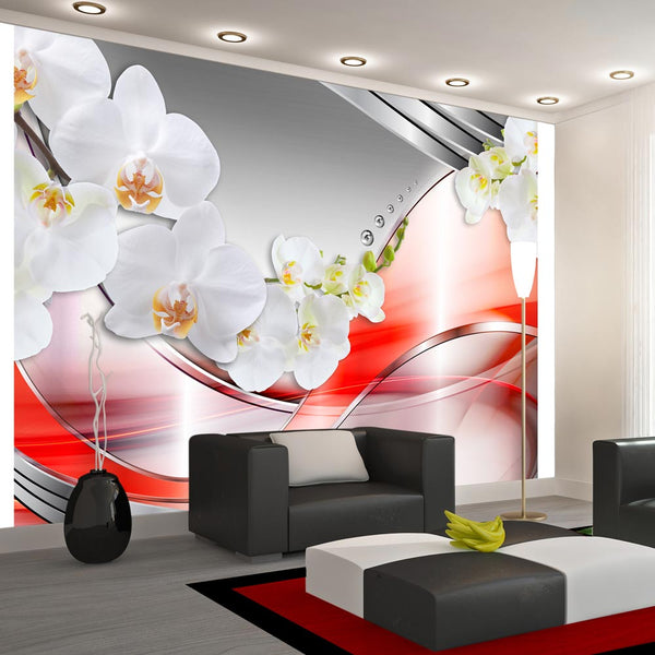 prezzo Papier Peint Fresque - Papier Peint Orchidée Vague Orange Erroi