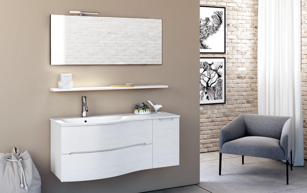 Meuble Salle de Bain Suspendu 121,5cm TFT Swing Blanc Chrome S online