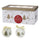 Set de 14 Boules de Noël Ø7,5 cm en Polyfoam avec Boîte Renne et Sapin Doré