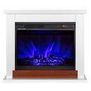 Camino Elettrico da Pavimento 70x80x30 cm Effetto Fiamma 1500W Sting & Lorance Bianco/noce