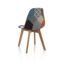 Set 4 Sedie 47,5x43x82,5 cm in Tessuto Patchwork