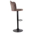 Set 2 Sgabelli 38x38x60/80 cm in Velluto Base Nera Grigio