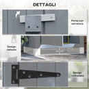 Casetta Porta Attrezzi 77,5x54,2x179,5 cm a 3 Mensole con Tetto Impermeabile in Bitume in Legno Grigio      