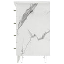 Mobile da Cucina Cassettiera 4 Cassetti 40x50x85 cm in Legno Bianco Effetto Marmo      