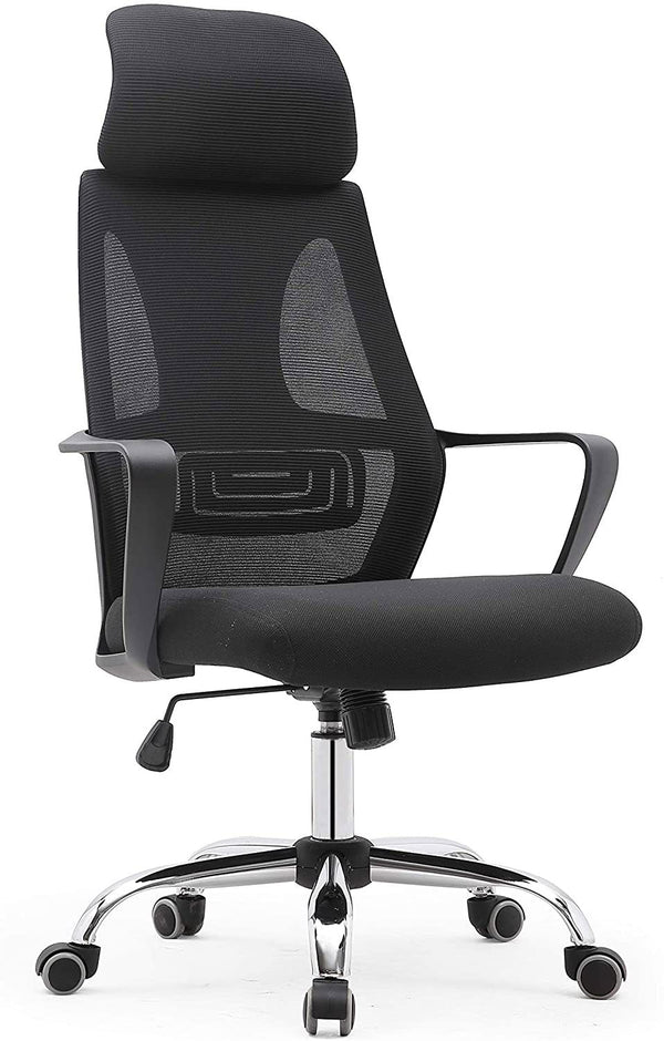 Chaise de bureau de direction 63x62x117 cm en tissu résille noir prezzo