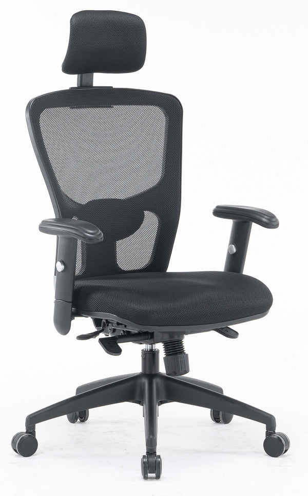 sconto Fauteuil de bureau exécutif en tissu et filet Philadelphia noir