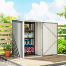 Casetta da Giardino Porta Attrezzi 100x104x160 cm con Porta in Acciaio Galvanizzato Grigio Chiaro      