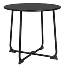 Tavolino da Caffè da Esterno Ø50 cm con Base a X e Piedini Antiscivolo in Metallo Nero      