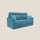 Canapé lit 2 places 176x102x97 cm en tissu bleu clair
