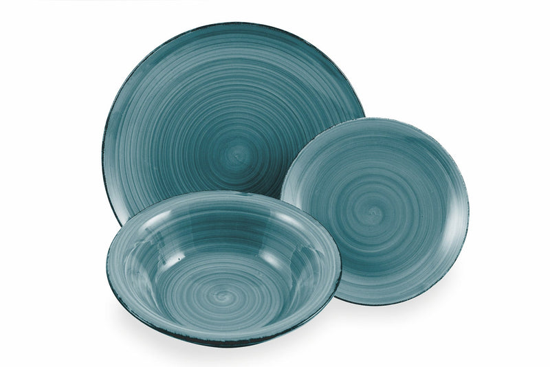 Servizio Piatti 18 Pezzi in Hard Dolomite Multicolor Villa d'Este Home Tivoli Baita Acqua