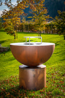 Barbecue a Legna Ø60x71 cm Primula in Acciaio Nero Alta Temperatura