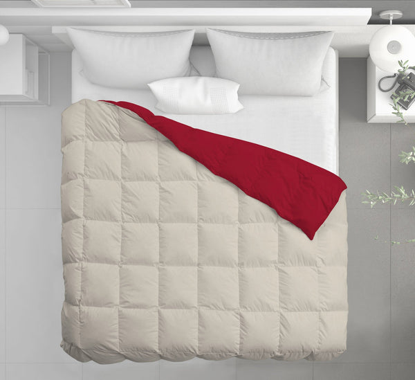 online Couette en Plumes de Canard 350gr Double Face Bordeaux/Crème