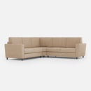 Divano Angolare 5 Posti 228x228x85 cm Yasel in Tessuto Beige