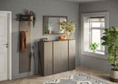 Mobile Multiuso 4 Ante con 10 Ripiani 140x35x111 cm Frame Bronzo e Mercure