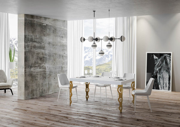 Tavolo Allungabile 160-420x90x77 cm Karamay Bianco Frassino sconto