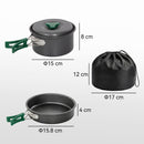 Set 8 Pezzi da Cucina per Campeggio Kit Ultraleggero con Manici Anti-Scottatura in Alluminio Grigio      