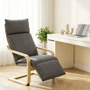 Poltrona Salotto 67x90x105 cm con Poggiapiedi e Schienale Alto in Lino Grigio Scuro      
