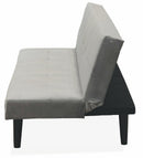 Divano Letto 2 Posti 166x77x65,5 cm in Velluto Soriani Grigio Chiaro