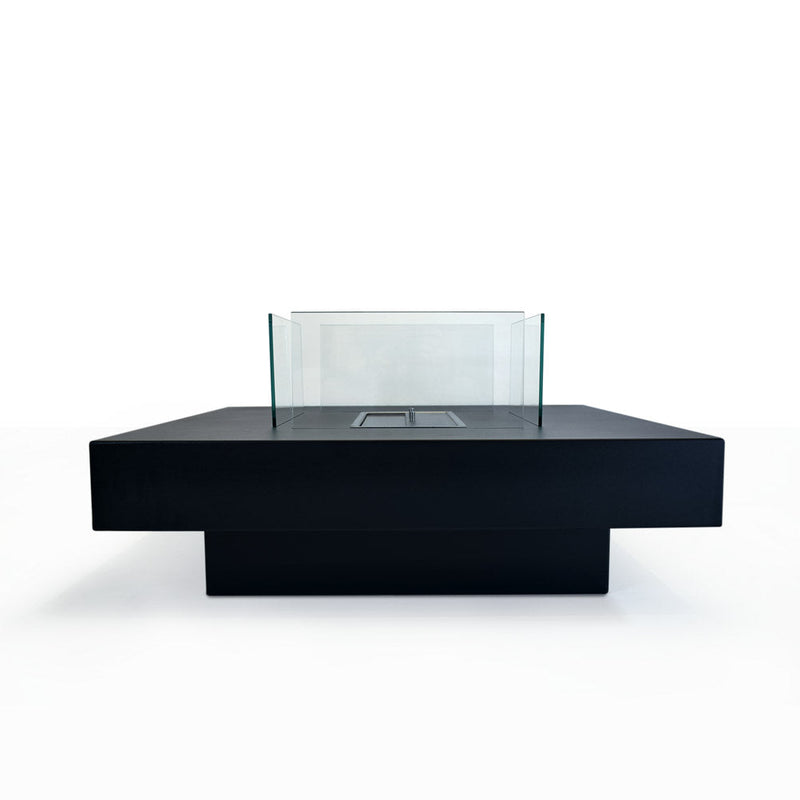 Camino a Bioetanolo da Pavimento 70x70x35 cm Panarea Nero