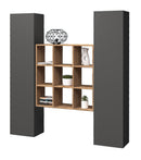 Parete Attrezzata Soggiorno 170x30x180 cm Maruska n°31 Grigio Antracite Opaco