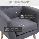 Poltrona Stile Nordico in Tessuto Grigio Scuro 68x58.5x76 cm 