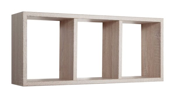 online Etagère rectangulaire 3 compartiments muraux 70x30x15,5 cm en Chêne Tristano Fiberwood Sagerau