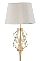 Lampada da Terra Glam x Ø40x170 cm in Ferro Plastica e Poliestere Oro e Crema