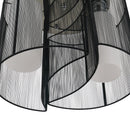 Lampada da Soffitto 2 Paralumi 80W E27 in Acciaio e Vetro Ø47,5x33 cm  Nero