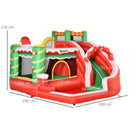 Castello Giostra Gonfiabile Natalizia 290x280x220 cm con Scivolo e Accessori Multicolore