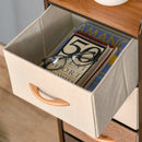 Cassettiera 4 Cassetti Pieghevoli 31x29x99 cm in Tessuto e Struttura in Legno e Metallo Multicolore      