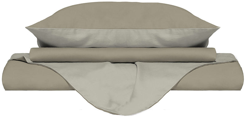 Copripiumino con Sacco e Federe Doubleface Tortora\/Panna