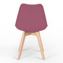 Set 4 Sedie 53,5x48,5x83 cm in Polipropilene e Similpelle Candice Bordeaux