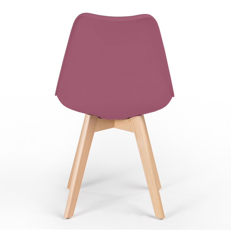 Set 4 Sedie 53,5x48,5x83 cm in Polipropilene e Similpelle Candice Bordeaux