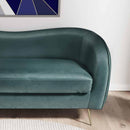 Divano 2 Posti 130x78x65 cm in Velluto Ottanio