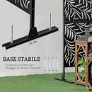 Paravento Separè da Esterno 122x45x198 cm con Motivi a Salice e 2 Piedini in Acciaio Nero