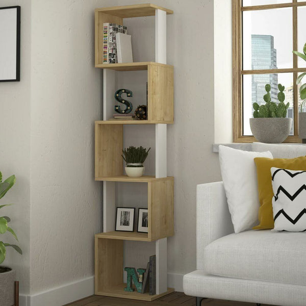 Libreria 161x35x30 cm Design Moderno Scaffale Modulare 5 Ripiani in MDF Quercia online