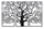 Ensemble de 3 panneaux Arbre de vie noir 165x2x110 cm en fer noir