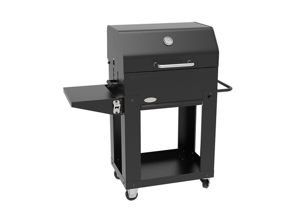 Barbecue a Carbone 110x44x120 cm con Coperchio Affumicatore in Acciaio Miranda Nero sconto