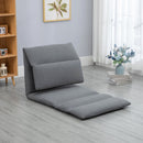 Poltrona da Terra 71x72x60 cm Schienale Reclinabile in Tessuto Grigio Scuro