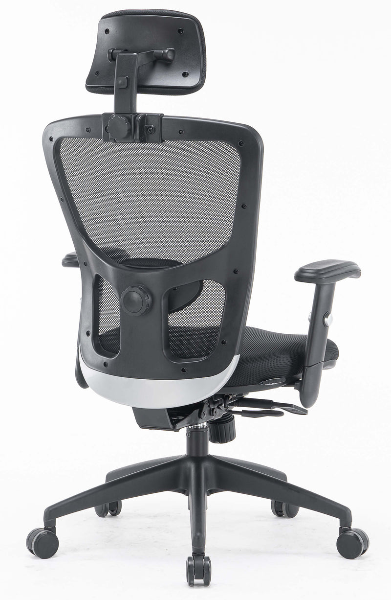 Sedia Poltrona Direzionale da Ufficio in Tessuto e Rete Philadelphia Nera