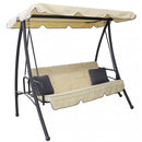 Dondolo Antigua con Cuscini 208x116x168 h cm in Acciaio Nero