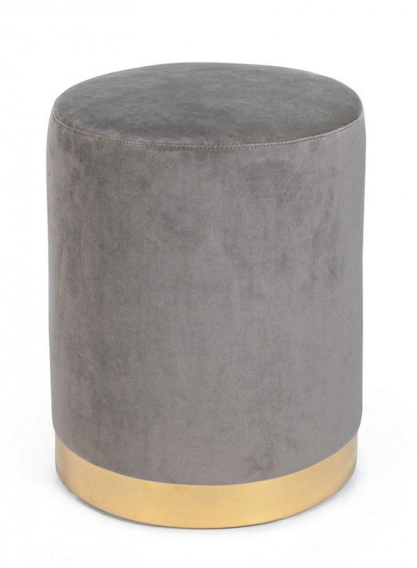 Pouf Lucilla en Tissu Effet Velours Gris prezzo