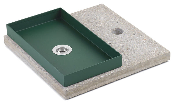 acquista Base avec Plateau pour Fontaines avec Grand Anneau 40x40x5 cm en Ciment Vert Belfer 42/BSE/5