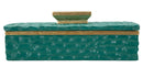 Cofanetto Grent 18,8x10,8x6,4 cm in Resina Verde e Oro      
