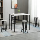 Set 2 Tavoli Alti 100x40x90 cm e 4 Sgabelli Grigio