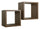 Lot de 2 Etagères Cube Murales Carrées en Panneau de Fibres Q-Bis Maxi Chêne Tabac