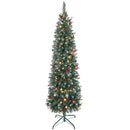 Albero di Natale Innevato 180 cm con 200 Luci LED con 42 Pigne e 42 Grappoli di Bacche Verde e Argento      