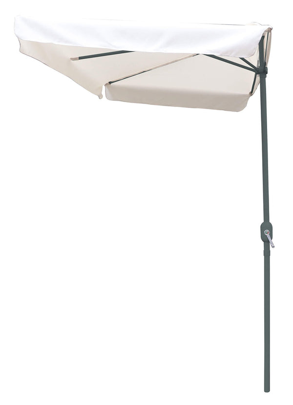 Parasol de jardin semi-circulaire 2,3x1,3m en aluminium blanc Elmira sconto