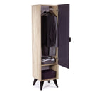 Armadio appendiabiti 45x45x182 cm Lovok rovere nero